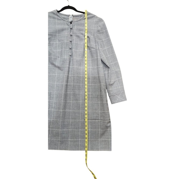 NWT Lela Rose Pearl Chestnut Plaid Wool Full Sleeve Dress Size 16 - Picture 13 of 16